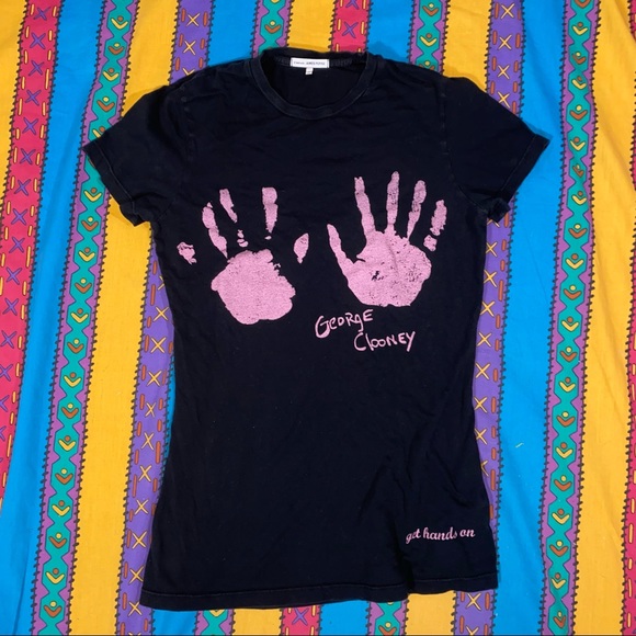 George Clooney Breast Cancer Awareness by James Perse Small Black Tee - Picture 5 of 5